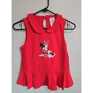 Disney Parks Women Mini Mouse Printed Sleeveless Top Red Size XS NWT